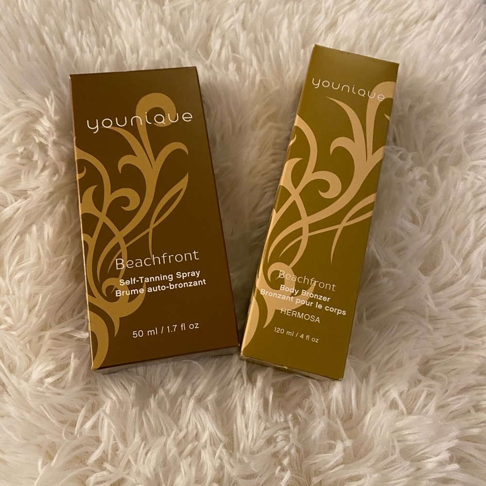 Younique Beachfront Body Bronzer Hermosa 4 oz & Self Tanning 1.7 oz NIB sealed